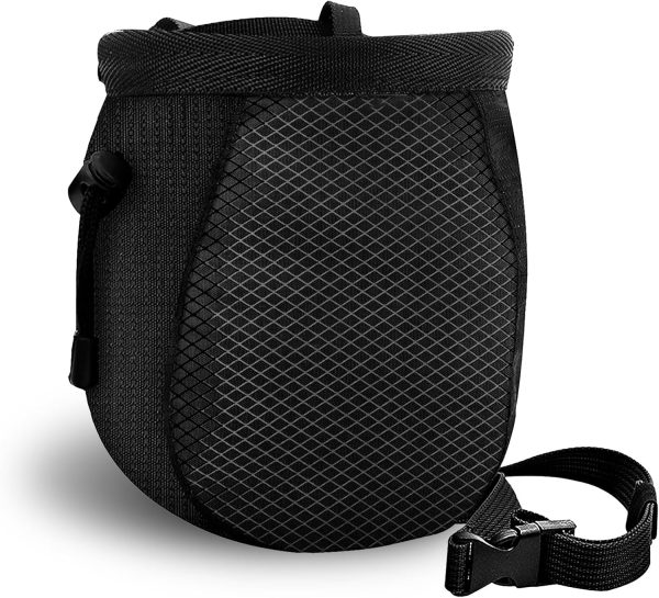 Climbing Chalk Bag - Adjustable Black Chalk Bag for Rock Climbing Equipment