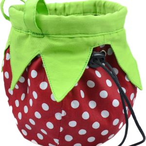 Strawberry Chalk Bag with Carabiner Drawstring for Rock Climbing Weight Lifting Rock Climbing Bag Chalkbag