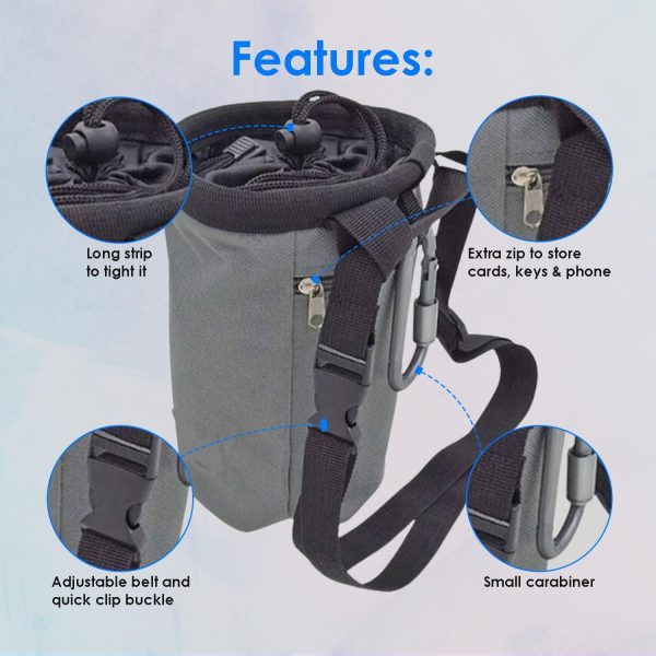 Climbing Chalk Bag, Chalk Bag for Rock Climbing Quick-Clip and Ajdustable Belt Draw String Bucket with Zipper Pocket - Climbing Rock Appliance - Image 2