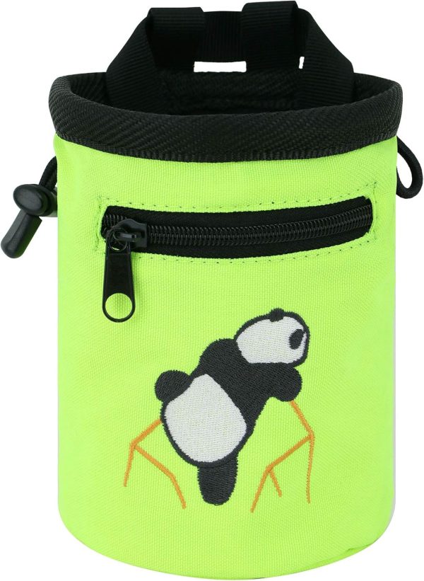 Rock Climbing Panda Design Chalk Bag with Adjustable Belt