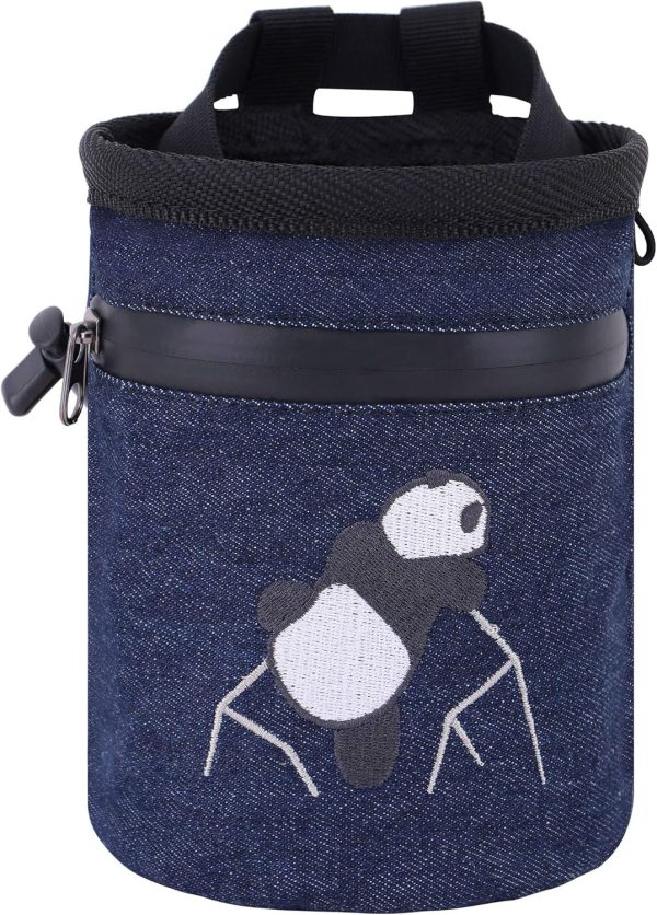 Rock Climbing Panda Design Chalk Bag with Adjustable Belt