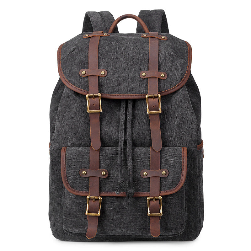 Canvas Backpack Oil Wax Outdoor Travel - Image 8