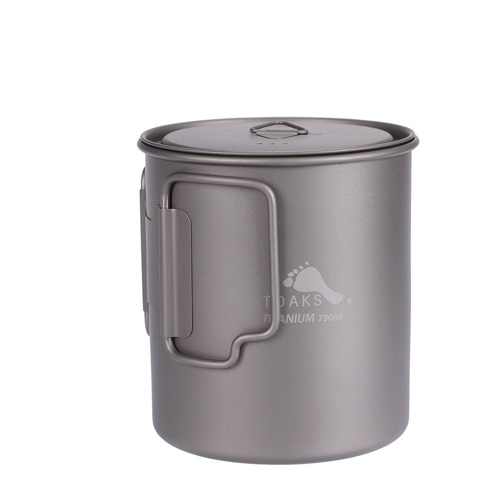 Pure Titanium Outdoor Cookware Water Cup Titanium Pot Single Pot Lightweight Non-toxic Titanium - Image 3