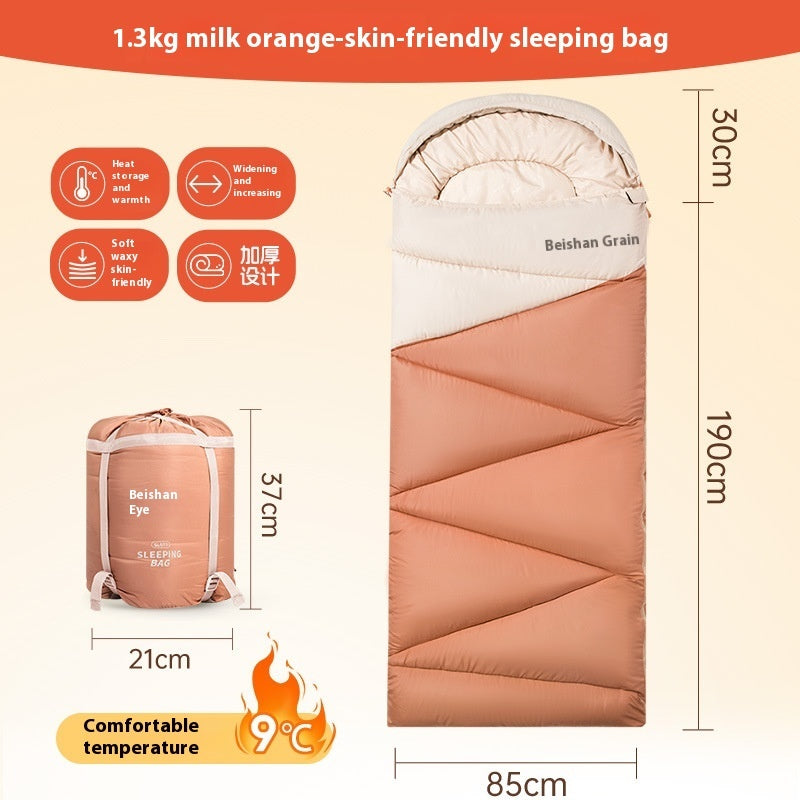 Outdoor Camping Travel Thickened Cold Protection Warm Sleeping Bag - Image 13