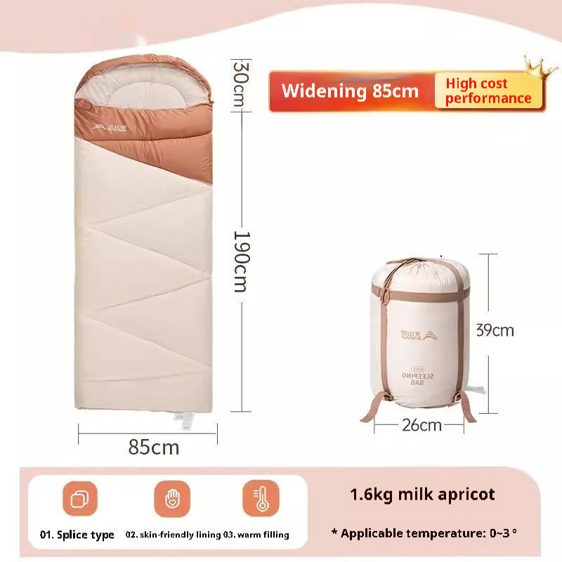 Outdoor Camping Travel Thickened Cold Protection Warm Sleeping Bag - Image 11