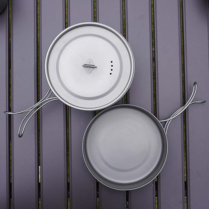 Pure Titanium Frying Pan Outdoor Portable Cooking Pot Foldable - Image 7
