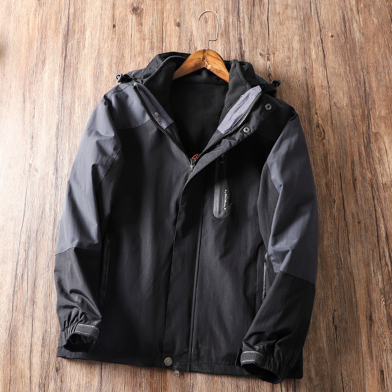 Winter Men's Plus Fleece Warm And Windproof Outdoor Jacket - Image 3