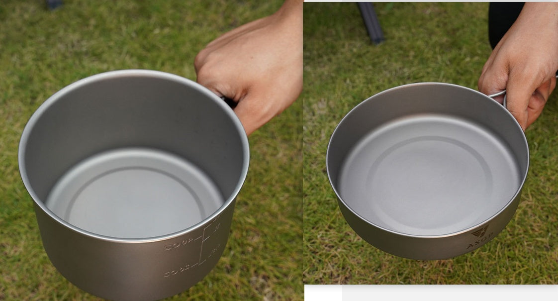 Pure Titanium Frying Pan Outdoor Portable Cooking Pot Foldable