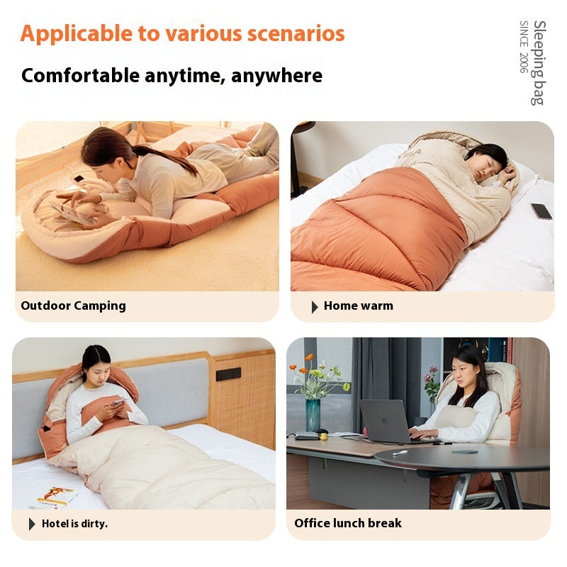 Outdoor Camping Travel Thickened Cold Protection Warm Sleeping Bag - Image 6