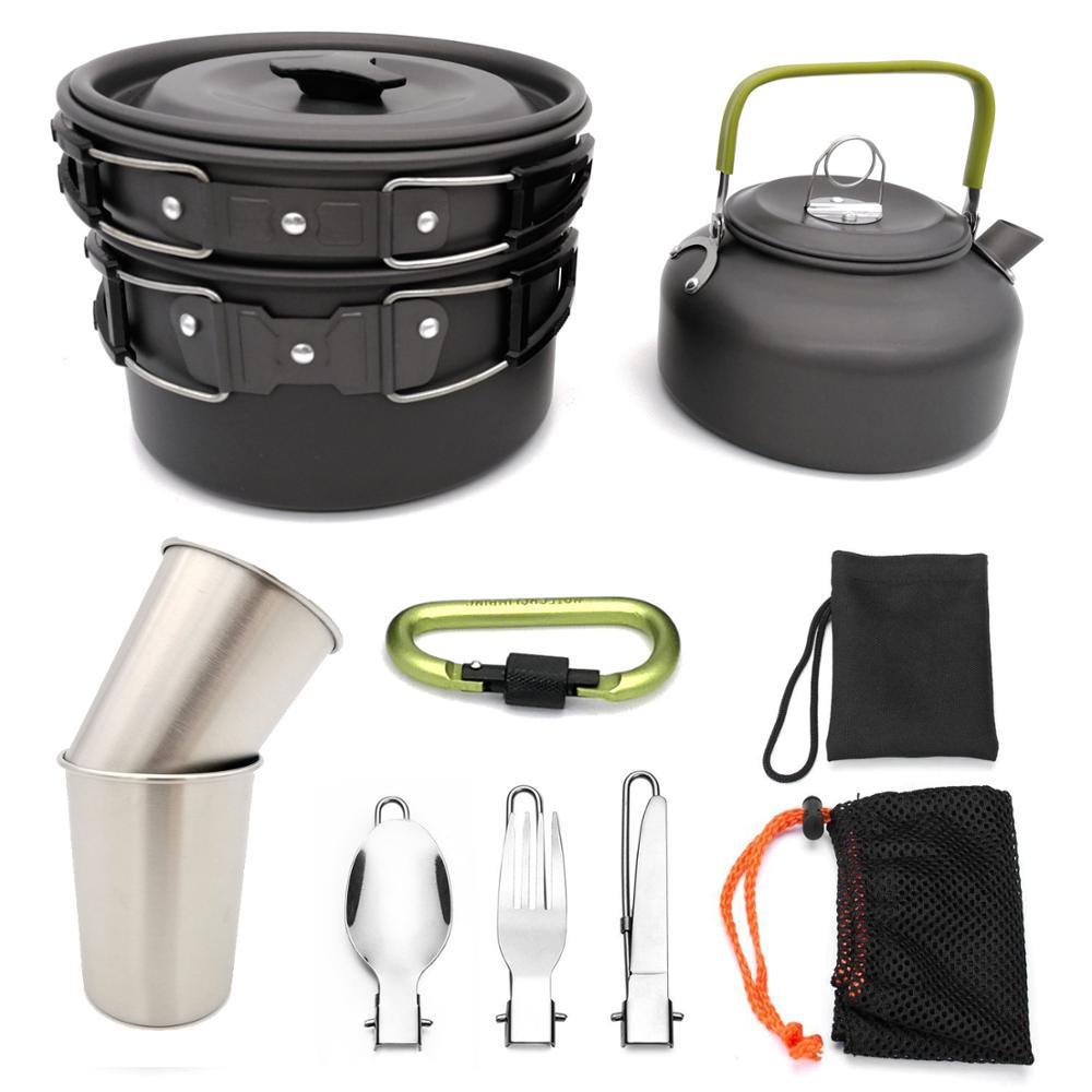 Outdoor Camping Cookware Travel Tableware Cutlery Utensils Hiking Picnic Camping Cookware Set - Image 11