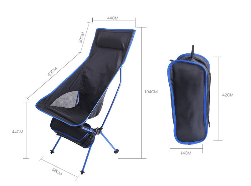 Portable Folding Beach Chair With Extended Backrest Moon Chair - Image 2