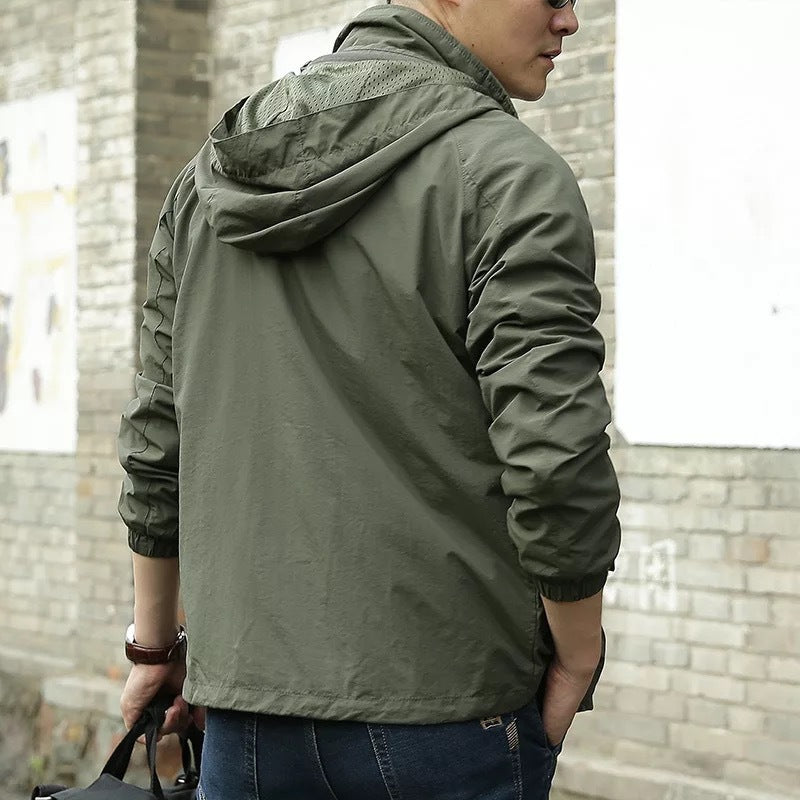 Men's Thin Jacket Outdoor Hooded Waterproof Mountaineering Suit - Image 2