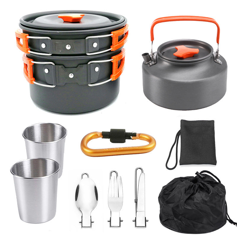 Outdoor Portable Cookware Mess Kit Camping Hiking Picnic - Image 6