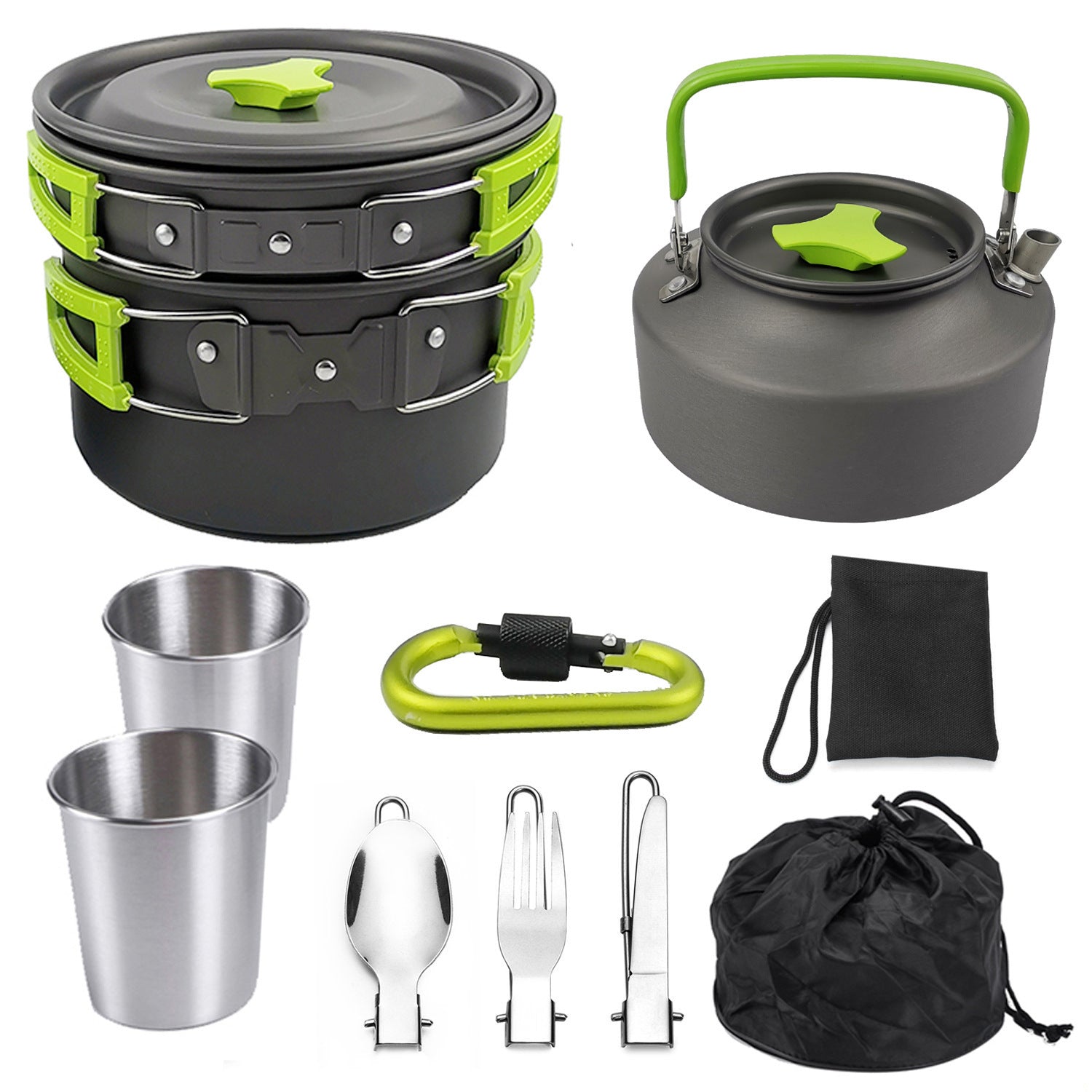 Outdoor Portable Cookware Mess Kit Camping Hiking Picnic - Image 3