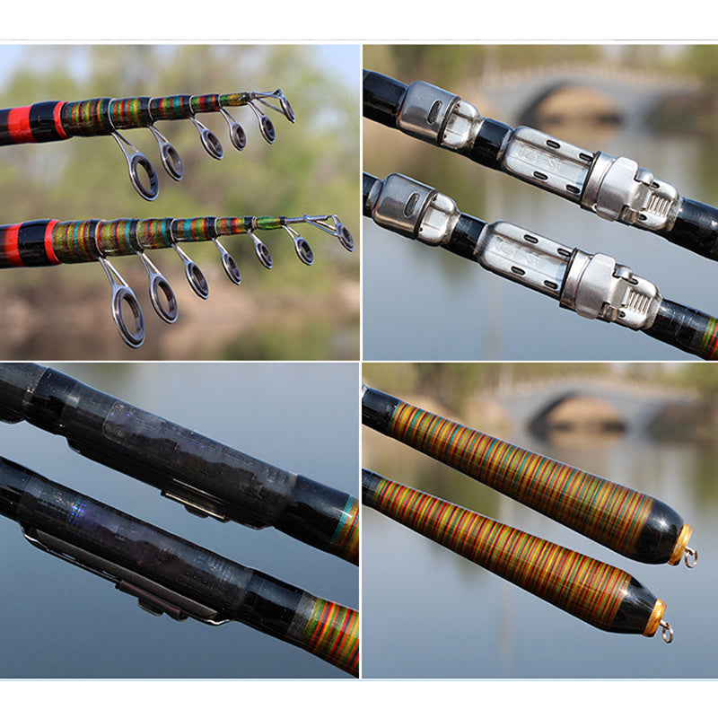 Telescopic Rock Fishing Rod Spinning Fly Carp Feeder Carbon Fiber Pesca Mini Travel Rod Reel Seat - Image 4
