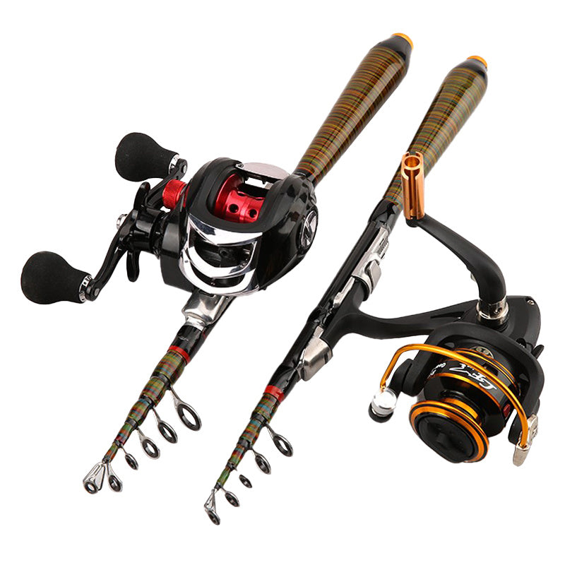 Telescopic Rock Fishing Rod Spinning Fly Carp Feeder Carbon Fiber Pesca Mini Travel Rod Reel Seat - Image 2