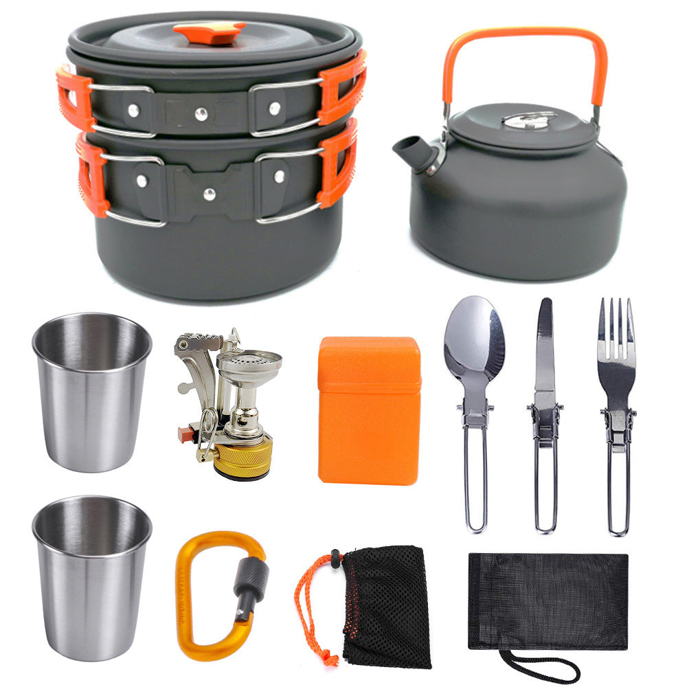 Camping Cookware Kit Outdoor Cooking Set Aluminum Equipment Outdoor Pot Travel Tableware Kitchen Hiking Picnic BBQ - Image 3