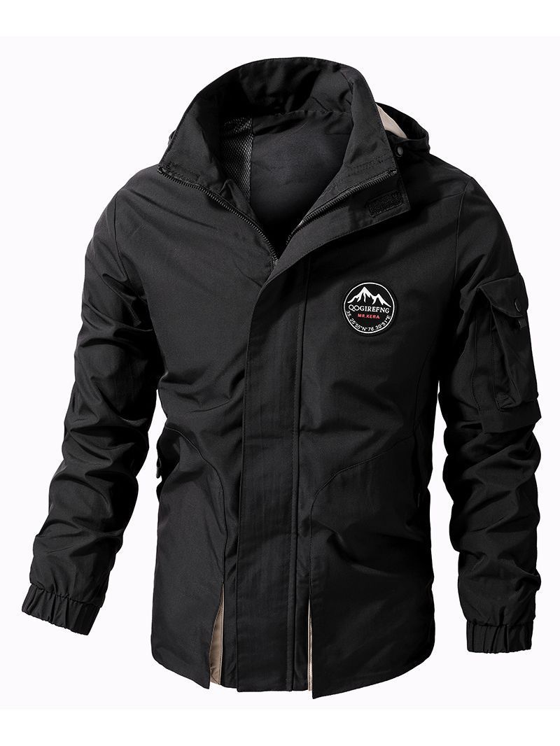 Plus Size Coat Men's Hooded Jacket Outdoor Mountaineering Leisure - Image 5