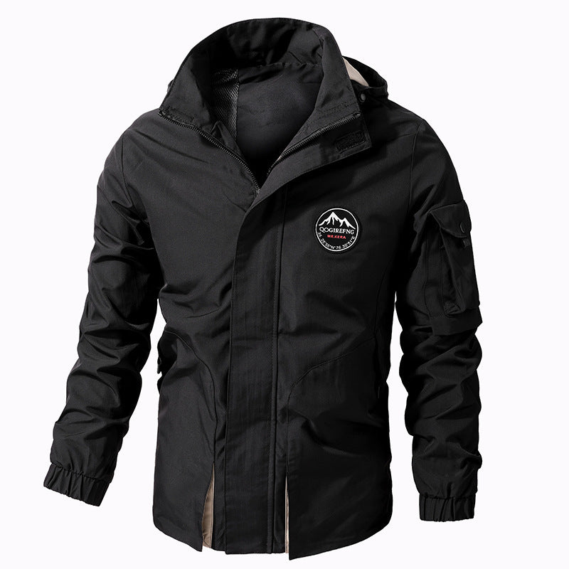 Plus Size Coat Men's Hooded Jacket Outdoor Mountaineering Leisure - Image 9