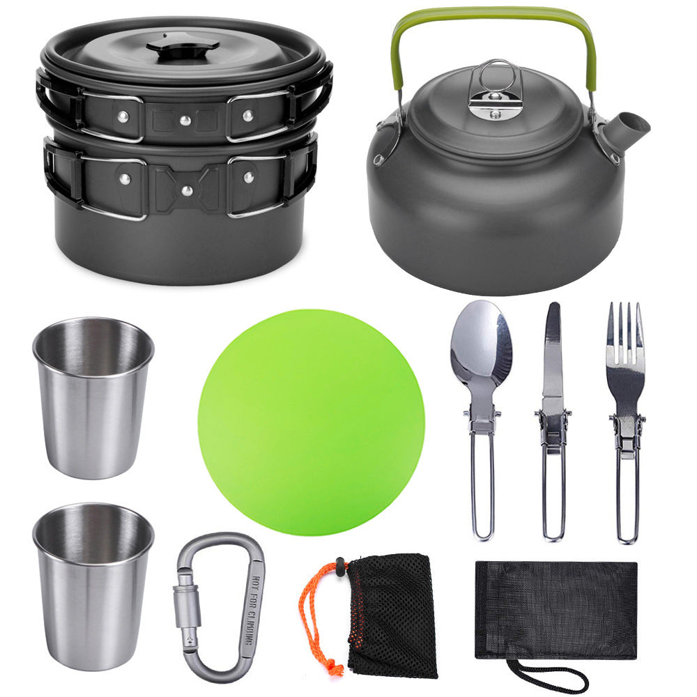 Outdoor Camping Cookware Travel Tableware Cutlery Utensils Hiking Picnic Camping Cookware Set - Image 9