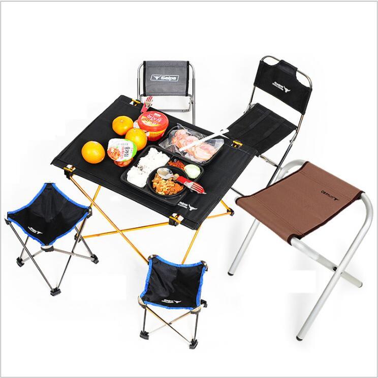 Outdoor camping small folding table aviation light aluminum alloy portable picnic table - Image 5