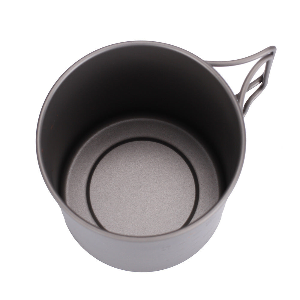 Pure Titanium Outdoor Cookware Water Cup Titanium Pot Single Pot Lightweight Non-toxic Titanium - Image 2