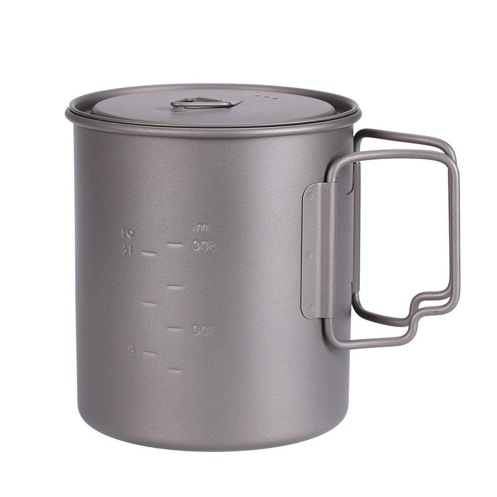 Pure Titanium Outdoor Cookware Water Cup Titanium Pot Single Pot Lightweight Non-toxic Titanium - Image 4