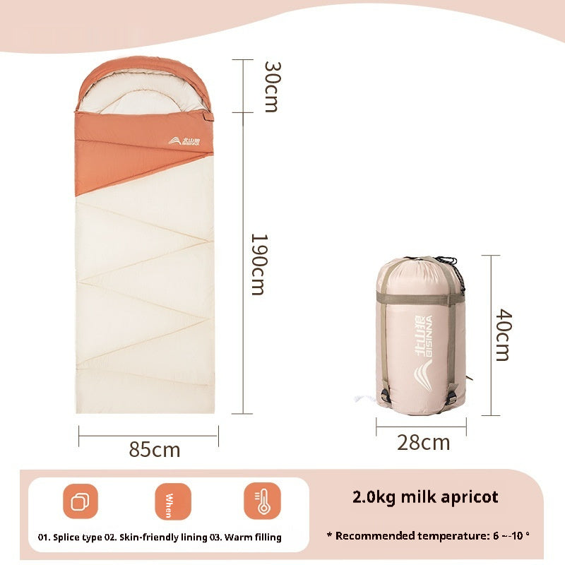 Outdoor Camping Travel Thickened Cold Protection Warm Sleeping Bag - Image 16