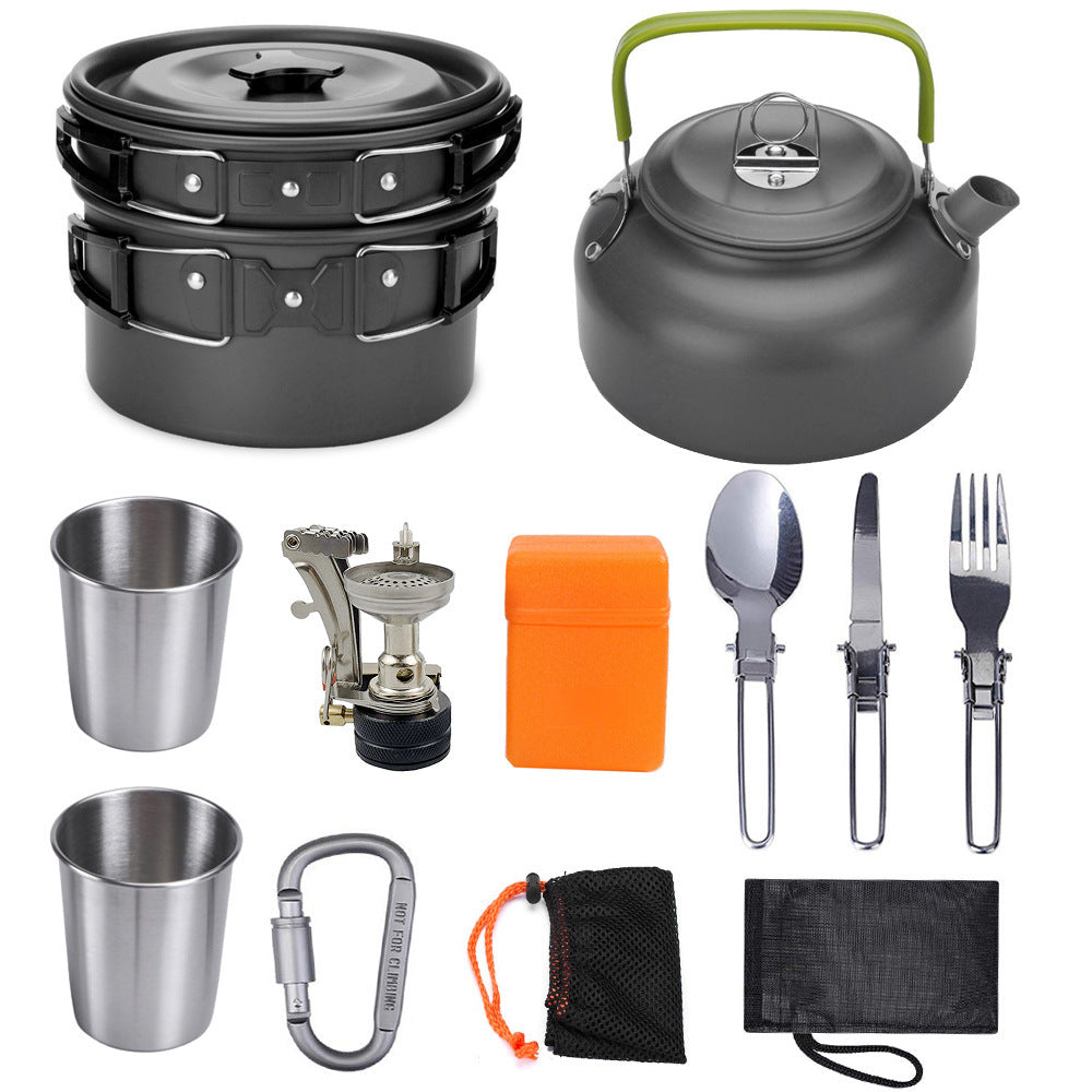 Camping Cookware Kit Outdoor Cooking Set Aluminum Equipment Outdoor Pot Travel Tableware Kitchen Hiking Picnic BBQ - Image 7