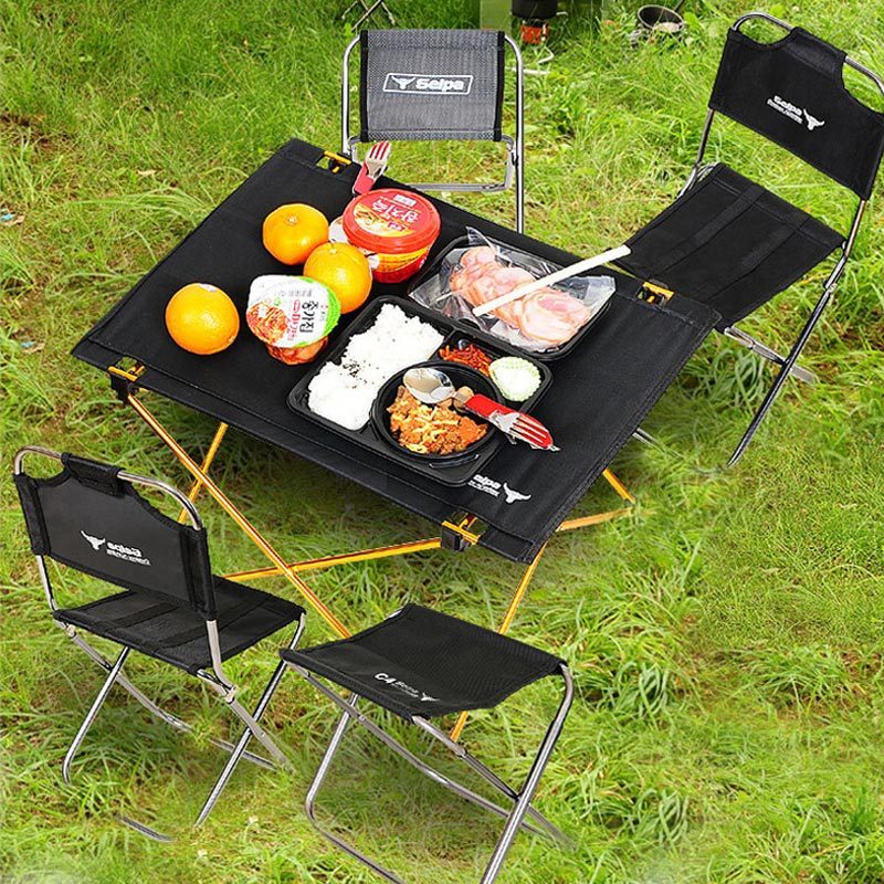 Outdoor camping small folding table aviation light aluminum alloy portable picnic table - Image 6
