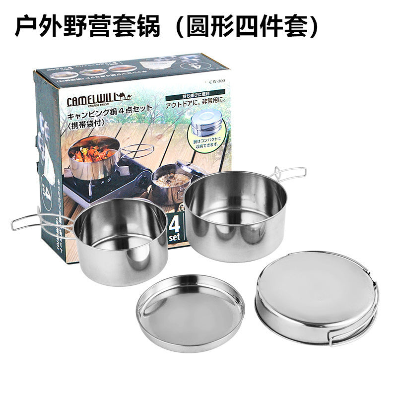 Outdoor Stainless Steel Cookware Pot Set - Image 6