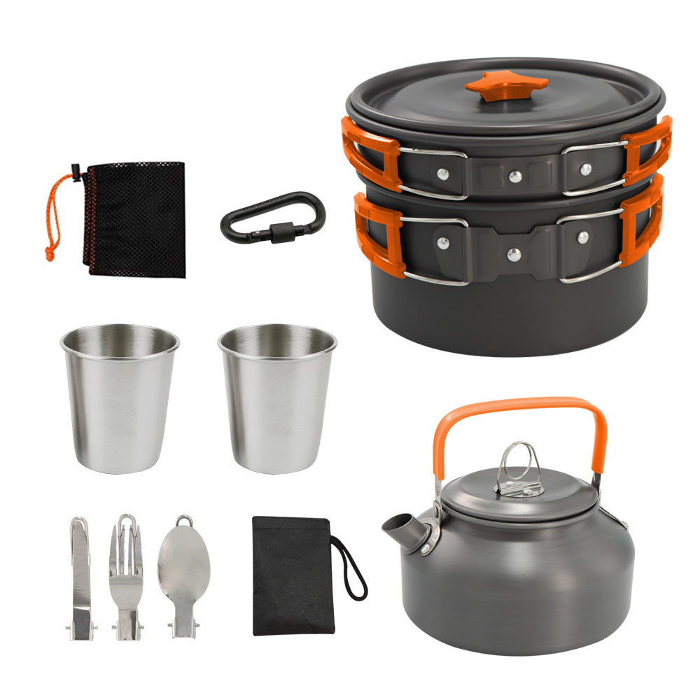 Camping Teapot Set Pot Stove Set 2-3 People Picnic Stove Tableware - Image 9