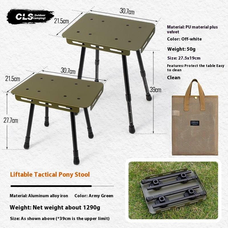 CLS Outdoor Dual Use Mini Folding Table Camping Stool - Image 4