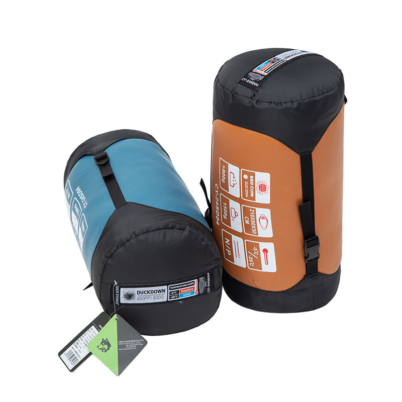 Outdoor Camping Sleeping Bag - Fog Blue And Yellow - Image 2