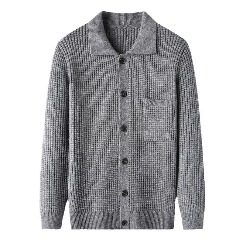 Men's Long-sleeved Knitted Cardigan Jacket - Image 2