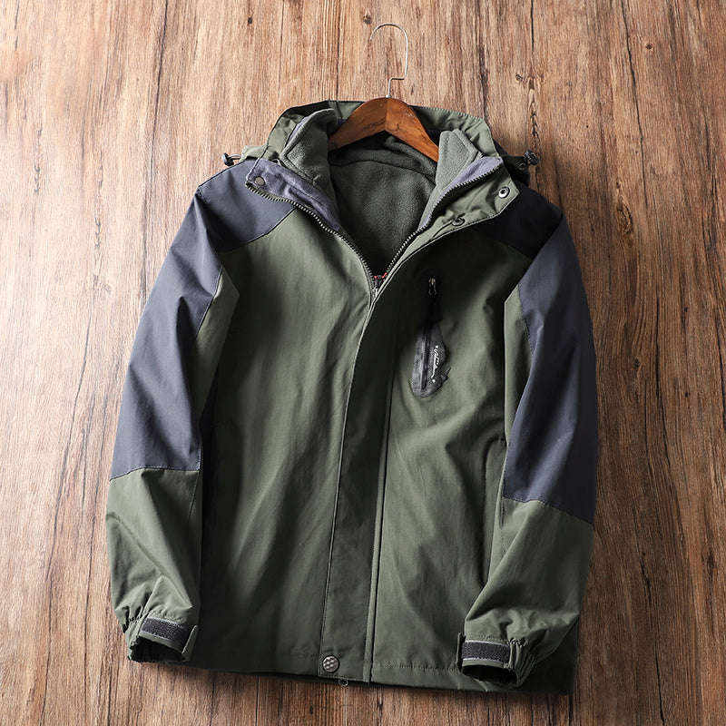 Winter Men's Plus Fleece Warm And Windproof Outdoor Jacket