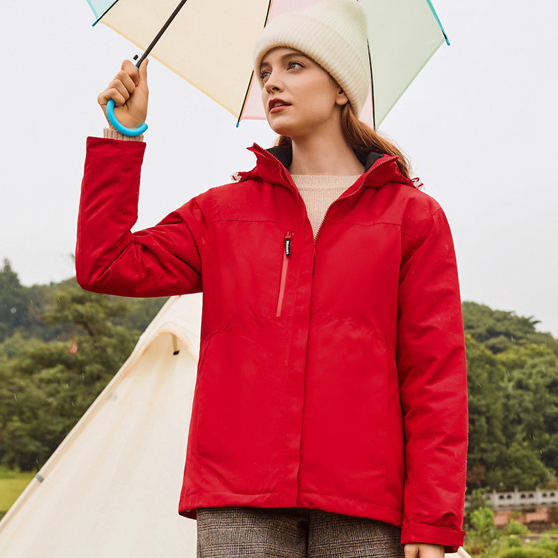 Three-in-one Down Cotton Waterproof Liner Windproof Shell Jacket - Image 5