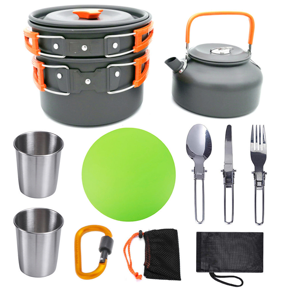 Outdoor Camping Cookware Travel Tableware Cutlery Utensils Hiking Picnic Camping Cookware Set - Image 4
