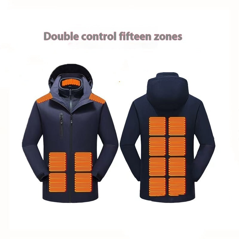 Dual Control Zone 15 Intelligent Heating Shell Jacket Winter Outdoors Mountaineering Cold Protection Warm Coat Jacket - Image 4