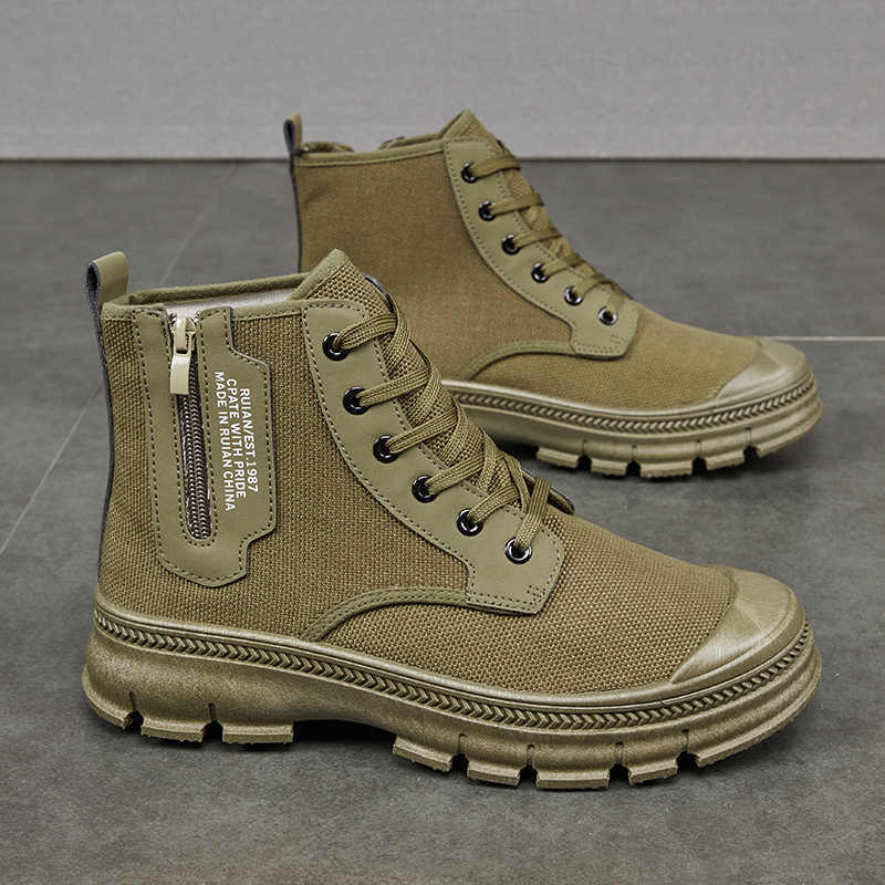 Men's Side Zipper High-top Shoes - Image 7
