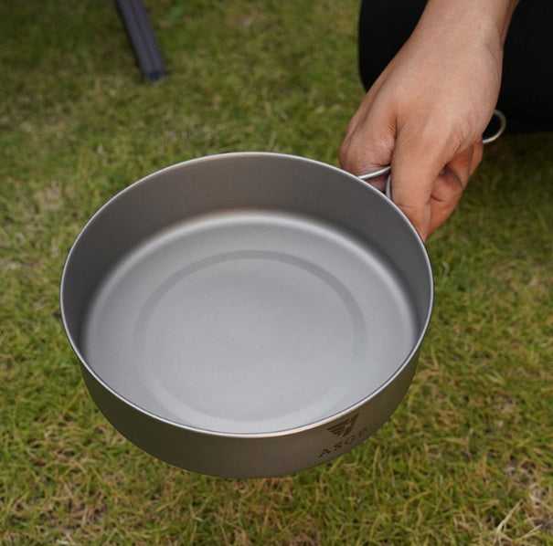 Pure Titanium Frying Pan Outdoor Portable Cooking Pot Foldable - Image 2
