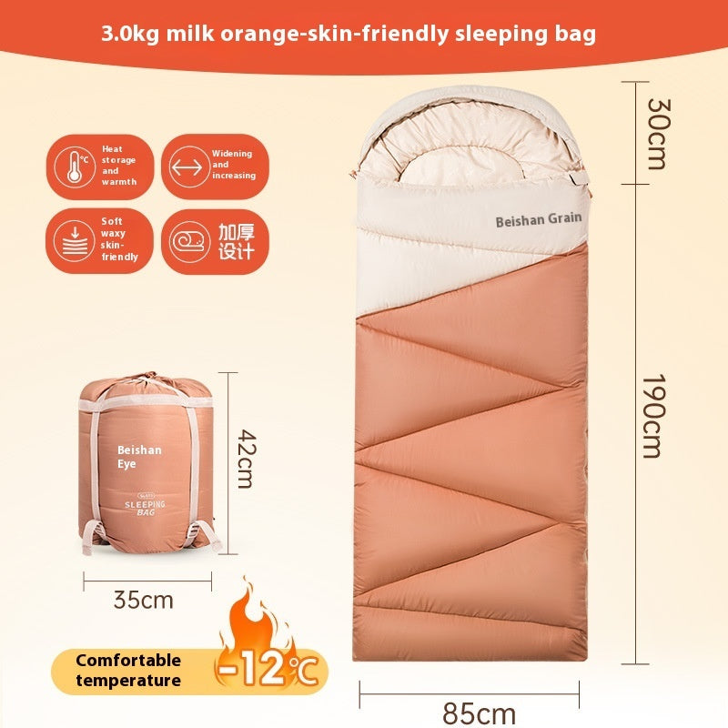 Outdoor Camping Travel Thickened Cold Protection Warm Sleeping Bag