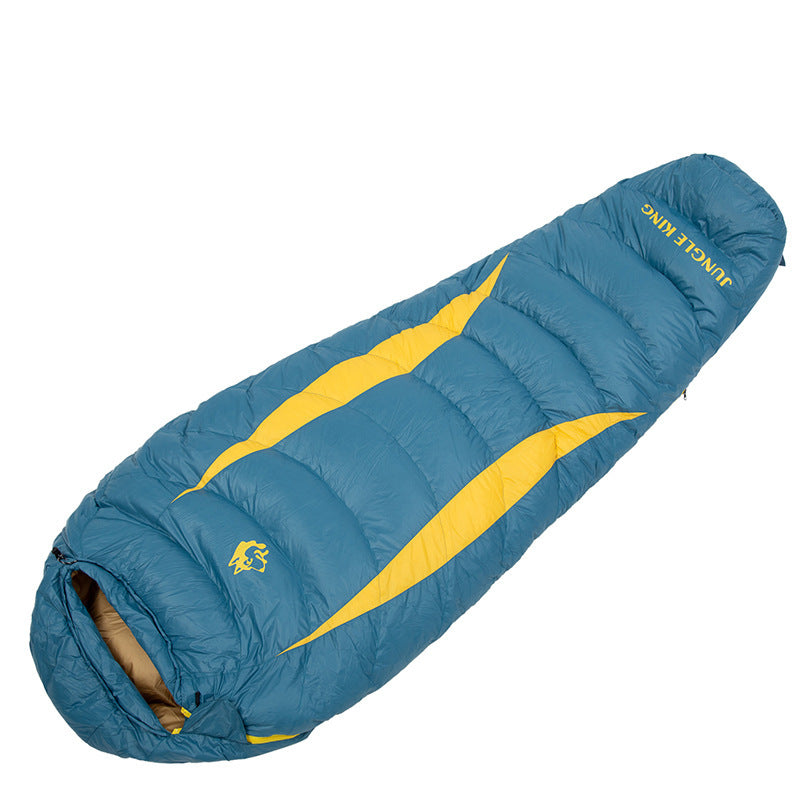 Outdoor Camping Sleeping Bag - Fog Blue And Yellow - Image 4