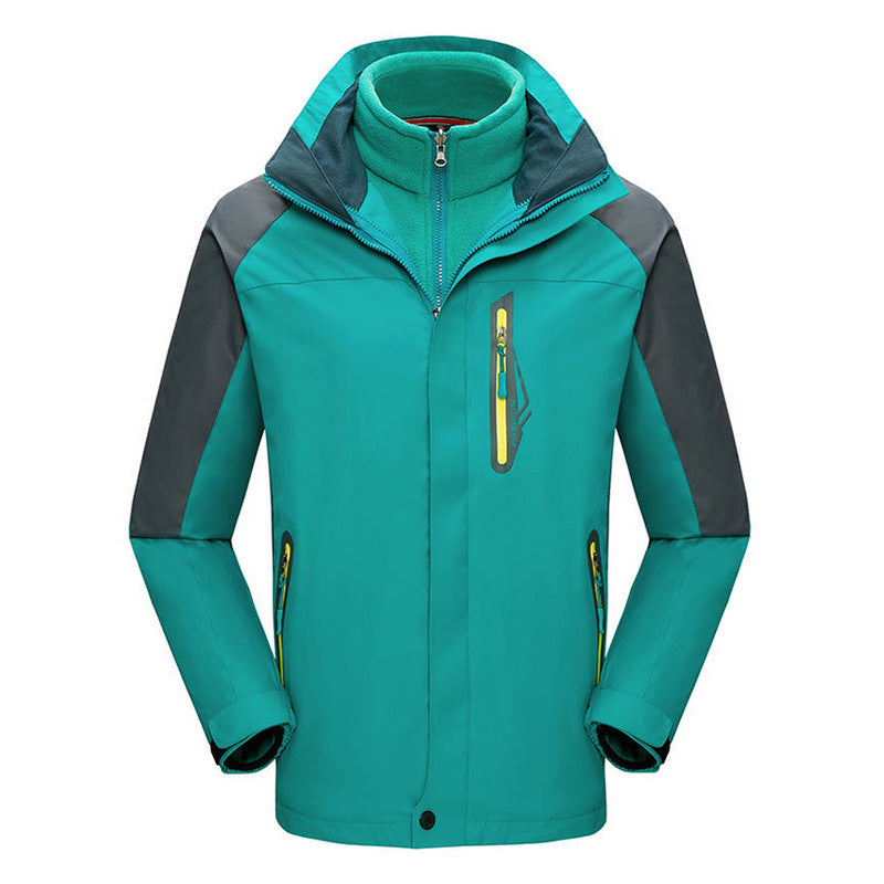 Winter Fleece-lined Thickened Three-in-one Shell Jacket Outdoor Windproof Waterproof Mountaineering Suit - Image 2