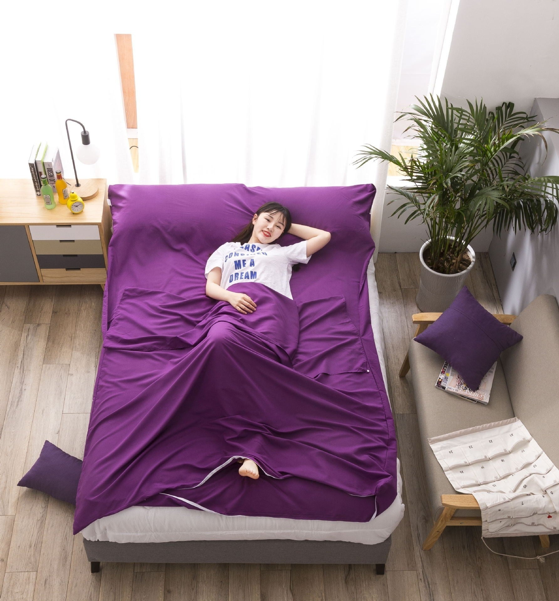 Thin Portable Ultra-light Cotton Sleeping Quilt Cover Anti-dirt-proof Travel Sleeping Bag - Image 8