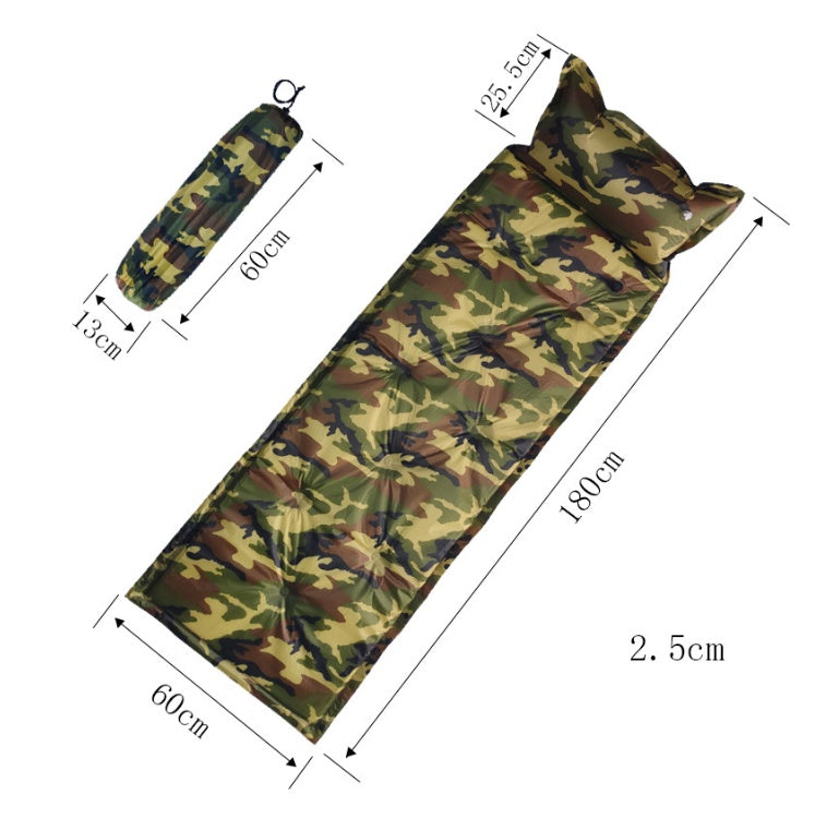 Camo Automatic Inflatable Cushion With Pillow Outdoor Camping Camping Damp - Image 5