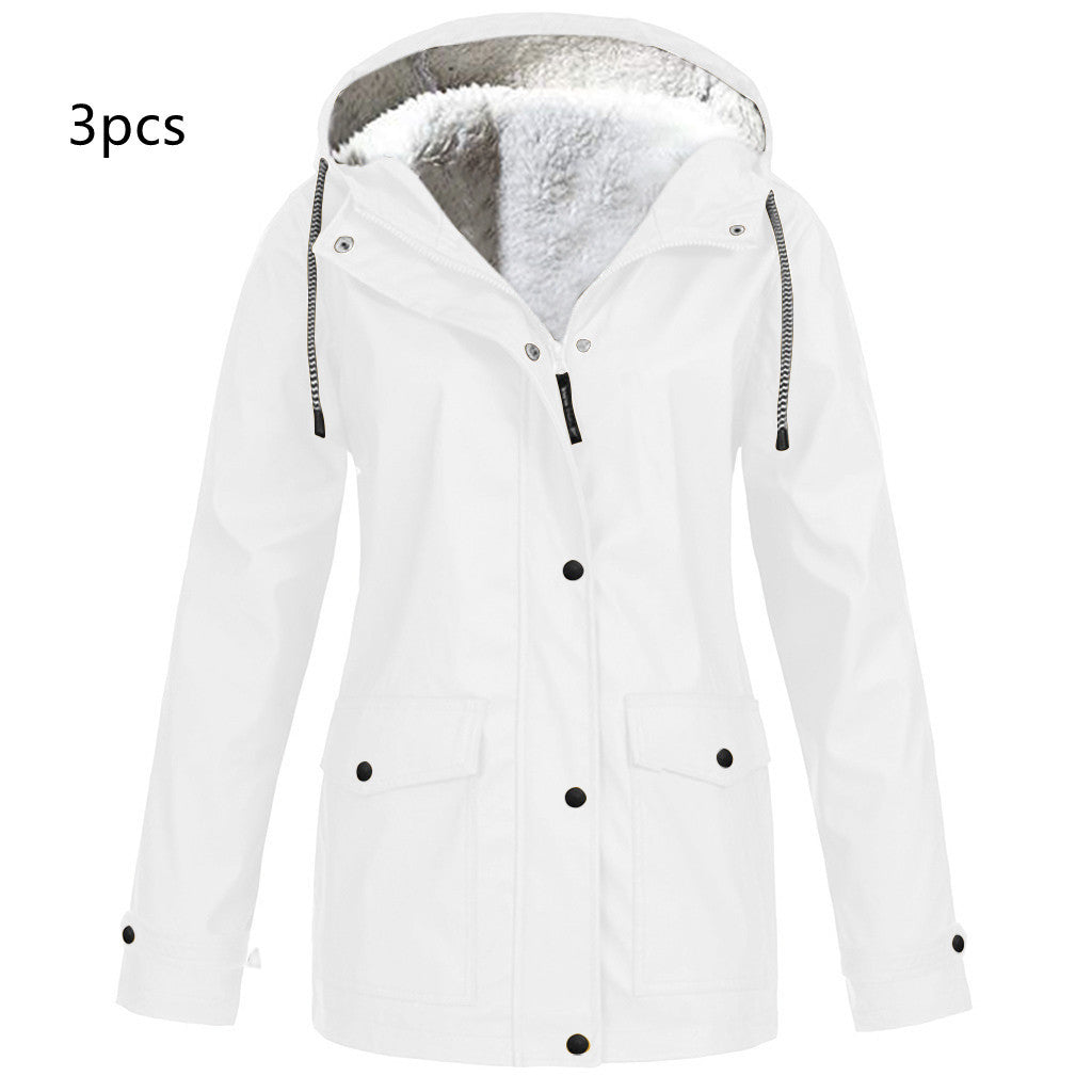 Fleece Outdoor Mountaineering Hooded Jacket - Image 3