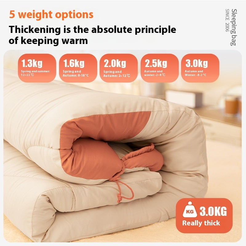 Outdoor Camping Travel Thickened Cold Protection Warm Sleeping Bag - Image 10