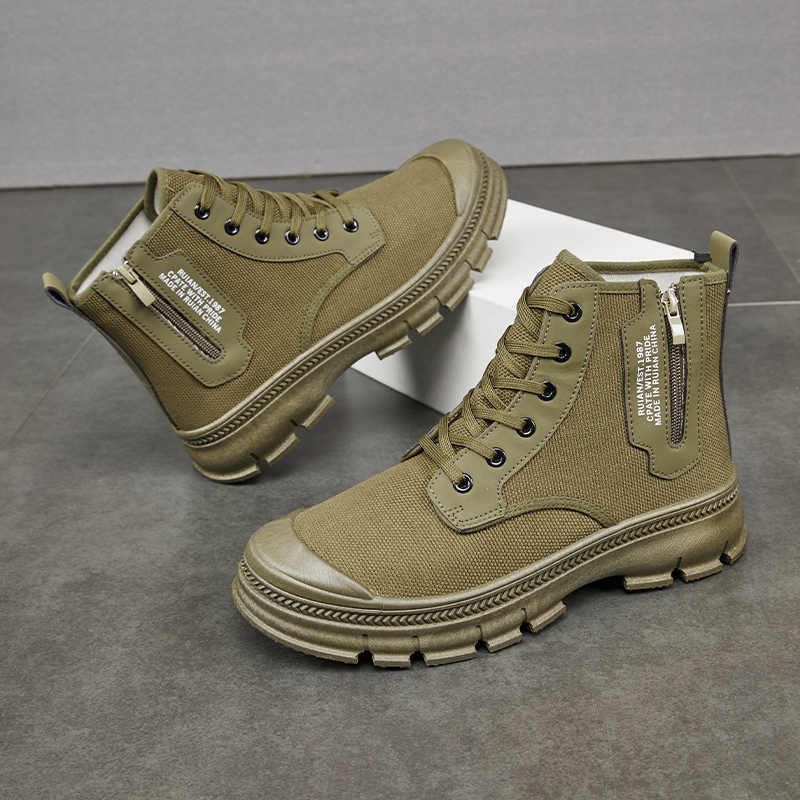 Men's Side Zipper High-top Shoes - Image 5