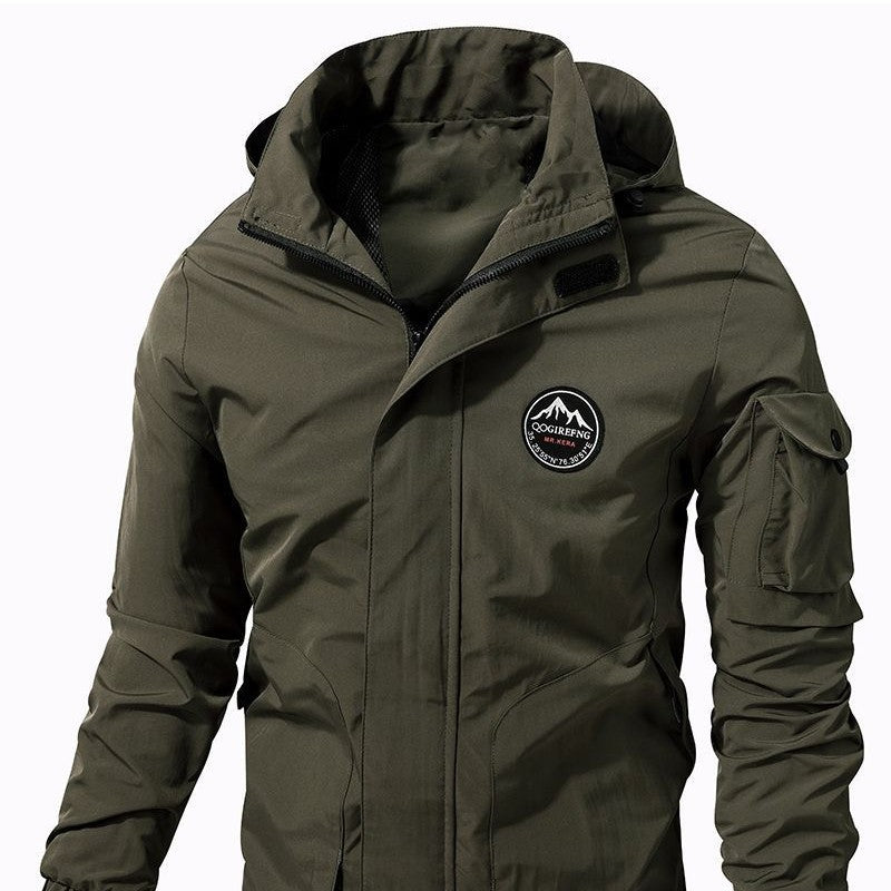Plus Size Coat Men's Hooded Jacket Outdoor Mountaineering Leisure - Image 8